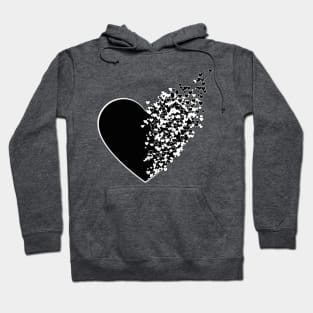 Black and White Breaking Heart Hoodie